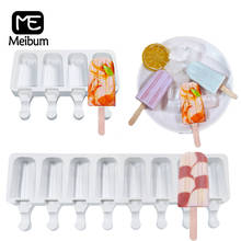 Meibum-Utensilios de cocina de verano para Postres, moldes de silicona para Polos, juego a juego, 50 unidades, palitos de madera, bandeja de cubitos, moldes para helados DIY 2024 - compra barato
