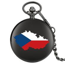 La bandera checa en la República Checa bandera CZ CZE mapa checo forma de reloj de bolsillo de cuarzo Cadena de joyería decoración regalos de recuerdo para hombres 2024 - compra barato