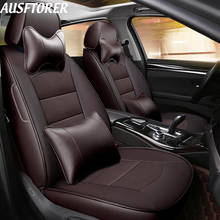 AUSFTORER Exact Fit Cowhide Covers Car Seats for Audi A4 Accessories Seat Cover Artificial Leather Seat Supports Auto Protectors 2024 - buy cheap