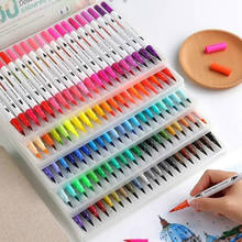 12/24/36/48/60/80/100 Colors Watercolor Art Markers Fine Liner Pen Drawing Painting Dual Tip Brush Graffiti School Supplies 2024 - buy cheap