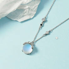 925 Sterling Silver Moonstone Animals Crystal Round Bead Charm Necklace For Women Pendant Elegant Party Wedding Jewelry dz176 2024 - купить недорого