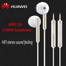 Huawei-fones de ouvido, original, 3.5mm, am116, controle de volume, microfone, para nova 2s, 2e 3i, 4e, 5z, 7se, p9, p10 plus, p6, p7, p8, p9 lite 2024 - compre barato