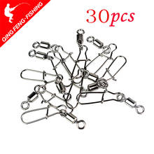 30PCS/lot Fishing Connector 2# 4# 6# 8#10# 12#14# Stainless Steel Pin Bearing Rolling Swivel Snap Fishhook Lure Tackle 2024 - buy cheap