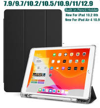 For ipad 10.2 Case 2019 Mini 5 Air 3 10.5" Pro 11 12.9 2020 10.9 Air 4 Cover Pencil Holder Funda 9.7 6th 7th 8th Generation Case 2024 - buy cheap