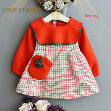 LOVE DD&MM Girls Dresses Autumn Kid's Clothing Girl Plaid Patchwork Dress Long-Sleeved Cute Party Outfits Kids Costumes Free Bag 2024 - buy cheap