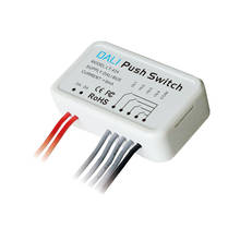 Novo dali push switch LT-424 6 em 1 função de operação de baixa tensão interruptor de ligar/desligar led dali bus interruptor