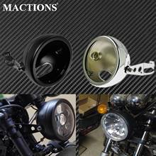 Universal Motorcycle 5.75" Headlight Light Bulb Bucket Housing Adjustable Mount Bracket Black /Chrome For Harley Sportster Dyna 2024 - buy cheap