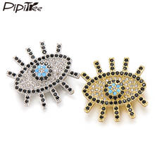 Pipitree longo cílios encantos do olho mal ajuste 10mm malha pulseira claro preto cz zircão slider diy contas encantos para fazer jóias 2024 - compre barato