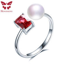 Anillo de rubí rojo de 925 anillos de plata esterlina para anillos de boda para hombres, joyería de piedras preciosas de plata 925, joyería de perlas auténticas 2024 - compra barato