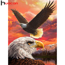 Huacan pintura com miçangas para artesanato, pintura com contas em ponto cruz com contas em forma de diamante de águia, mosaico decorativo para presente de animal 2024 - compre barato