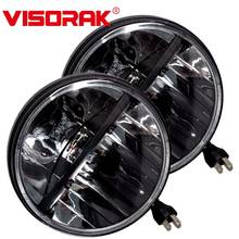 Visorak 2 pçs 7 Polegada oi/lo feixe carro halo h4 led cabeça lâmpada luz de trabalho para suv harley motocicleta jeep caminhão auto 4x4 captador hummer 2024 - compre barato