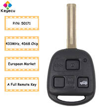 Mando a distancia para coche, llave con 3 botones ASK 433MHz 4D68 Chip TOY48, hoja sin cortar, FOB para Lexus p/n: 50171, reemplazo KEYECU 2024 - compra barato