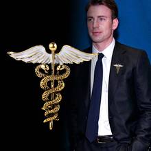 Crystal Caduceus Pins Badge Brooches Lapel Pin Medicine Symbol Jewelry Gifts For Nurse Doctor Medical Students Brooch Pins 1Pc 2024 - buy cheap