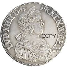 Francia 1643 1644 1 Ecu-Monedas de copia chapadas en plata Louis Fourth 2024 - compra barato