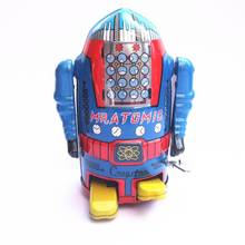 [Funny] Classic collection Retro Clockwork Wind up Metal Walking Tin robot Mechanical toy kids christmas gift 2024 - buy cheap