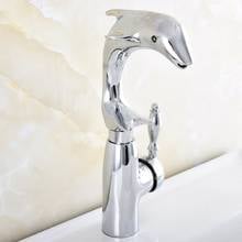 Basin Faucets Chrome Brass Faucet  Dolphin Bathroom Sink Faucet Single Handle Deck Mounted Toilet Hot And Cold Mixer Water Tap 2024 - buy cheap