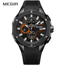 MEGIR Men's Sports Chronograph Quartz Watches Silicone Luminous Waterproof Army Military Wristwatch Clock Male Relogio Masculino 2024 - buy cheap