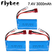 1/2/3 pcs lipo Battery for Wltoys 104009/10428 /12428/12423 RC Car Spare Parts Accessories 7.4V 3000MAH 18650 2S T Plug battery 2024 - buy cheap