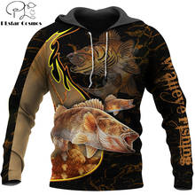 Lindo moletom walleye estampado 3d de luxo, para homens, moletom com capuz, zíper, jaqueta casual kj310 2024 - compre barato