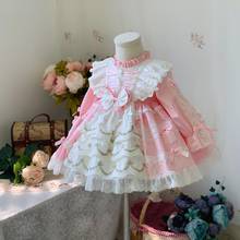Miayii-ropa de bebé Lolita Vintage española, vestido de baile con lazo de encaje, costura para fiesta de cumpleaños, vestido de princesa Eid de Pascua para niñas A83 2024 - compra barato