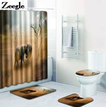Zeegle-conjunto de tapete para banheiro, material natural com cortina, não escorrega, tapete absorvente para banheiro 2024 - compre barato