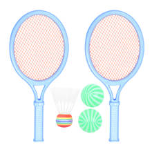 Raquete de tênis de brinquedo, 2 peças, estilo desenho animado, divertido, atividades ao ar livre, equipamento de fitness para crianças, jogar 2024 - compre barato