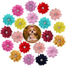 50pcs Wholesale Pet Dog Puppy Cat Collar Accessories Flower Dog Bows Slide on Add on Collar Party Wedding Dog Accessories 2024 - buy cheap