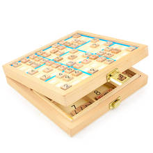 Ajedrez Sudoku para niños de madera de haya con cajón 22,5*22,5*5cm 81 unids/set juego de rompecabezas de mesa juguete para niños regalo interesante BSTFAMLY S01 2024 - compra barato