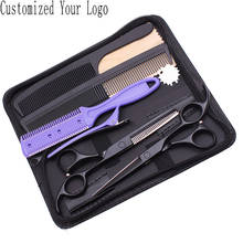 Barber Scissors Set 5.5" 6" C1008 Customize Logo JP 440C Cutting Scissors Thinning Shears Professional Hair Scissors Haircut Set 2024 - buy cheap