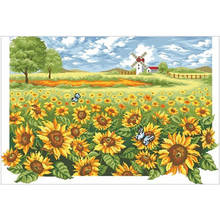 Sunflower garden patterns Counted Cross Stitch 11CT 14CT 18CT DIY Chinese Cross Stitch Kits Embroidery Needlework Sets 2024 - buy cheap
