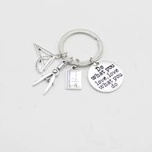 1 Freewheeling jewelry master keychain Studant keychain ruler compass with pencil charm as a gift 2024 - buy cheap