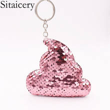 Sitaicery Keychain Ring Charm Sequins Poo Shape Key Chain Handbag Keyrings For Women Bandbag Jewelry  Key Car Bag Accessories 2024 - buy cheap