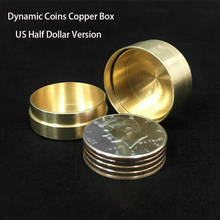 Dynamic Coins Copper Box(US Half Dollar Version)Magic Tricks Stage Close Up Magia Coin Appear/Disappear Magie Gimmick Props 2024 - купить недорого