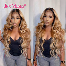 13x4 Highlight Lace Front Human Hair Wig Natural Wave 13x1 T Part Long 1B 27 Honey Blonde Ombre Color Cheap Virgin Hair 2024 - buy cheap