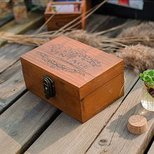 Zakka-candado de almacenamiento de madera Vintage, caja de llaves, organizador de cosméticos de joyería, cajas y contenedores de almacenamiento de madera 2024 - compra barato