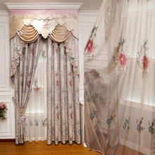 European luxury 3D thick Floral jacquard full blackout villa decorative curtains for living room windows bedroom hotel kitchen 2024 - buy cheap