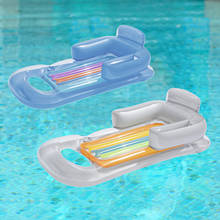 Hamaca inflable de PVC para piscina, cama de aire flotante reclinable, colchón de agua, sofá de 90KG, Premium 2024 - compra barato
