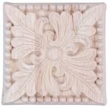 Natural Wood Appliques Square Flower Carving Decals Decorative Wooden Mouldings For Cabinet Door Furniture Decor Craft 2024 - buy cheap