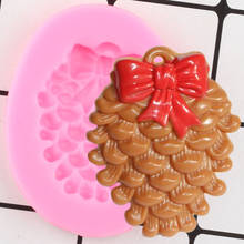 Pine Cone Bows Silicone Molds Christmas Cupcake Topper Fondant Cake Decorating Tools Cookie Candy Polymer Clay Chocolate Moulds 2024 - buy cheap