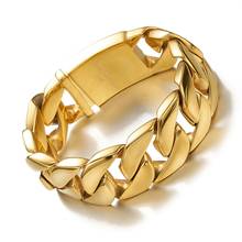 Jewelry Men's Women's Bracelet 316L Stainless Steel Bracelet Wide 26mm Gold Chain Bangle 8.46 inch, Chain bracelet, for men, Chain & link bracelets, link chain, 100% all new 2024 - buy cheap