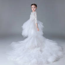 Luxury Children Birthday Party Wededding Evening Gown Kids Pageant Piano Catwalk Trailing Dress For Girls Vestidos L731 2024 - buy cheap