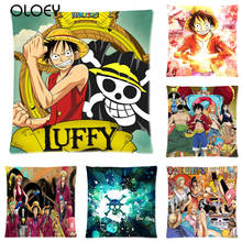Classic Cartoon Luffy Image Square Polyester Soft Cushion Cover 45cmx45cm Home Bedroom Office Hotel Car Decoration Cushion Cover 2024 - buy cheap
