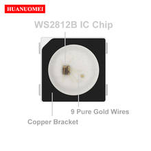 Ws2811 ws2812b led 5050 smd rgb, com ws2811 ic; 5v, 0.3w, 60ma, 1000 segundos; sop-4 nova versão, com apenas 4 pinos, moldura preta