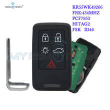 Remtekey KR55WK49264 Smart key 434Mhz 5 button for Volvo 2007 2008 2009 2010 2011 XC70 V70 XC60 S80 S60 2024 - buy cheap