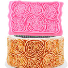3d rosa flor bolo borda moldes de silicone casamento cupcake topper fondant bolo ferramentas de decoração doces chocolate gumpaste moldes 2024 - compre barato
