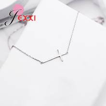 Collar Original de Plata de Ley 925 para mujer, collar con colgante cruzado de alta calidad para mujer y niña para cumpleaños 2024 - compra barato