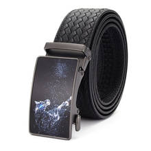 Cinturones de cuero para hombre, cinturón vaquero informal con hebilla automática, ajustable, tallas de 110 a 125cm 2024 - compra barato