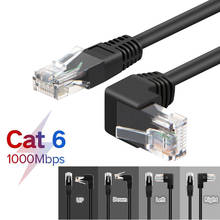 Cable RJ45 26AWG CAT6 UTP en ángulo lateral en forma de L, Cable Ethernet en forma de parche RJ45, Cable Lan CAT5, cable Gigabit CAT6 codo 1m 1,8 m 3m 2024 - compra barato