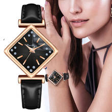 Роскошные Брендовые женские квадратные часы со стразами, роскошные женские кварцевые часы с кожаным ремешком и градиентом, женские часы, женские часы, подарок для женщин 2022 - купить недорого
