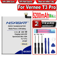 Аккумулятор HSABAT 5200 мАч 476180P для Vernee 476180P для Vernee T3 Pro 2024 - купить недорого